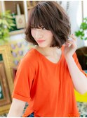 バレイヤージュアシンメトリーミニボブルフc5戸頭20代30代40代