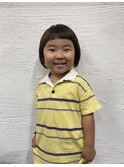前髪オン眉ボブ