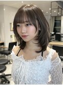 韓国レイヤー シースルーバング ハイレイヤーミディアムヘア