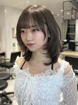 韓国レイヤー シースルーバング ハイレイヤーミディアムヘア