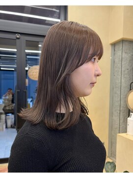 スニュウ(snuw) 切りっぱなしボブマロンベージュラベンダーミルクティ