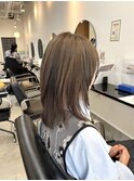 グレージュとレイヤー/ダブルカラーインナーカラーケアブリーチ