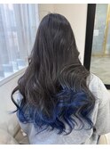 オーシャンブルー/裾カラー