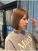 【ブロンドベージュ×ボブ】
