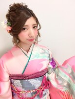 エルパティオ(EL PATIO)&nbsp;振袖　波ウェーブのボブアレンジ