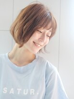 ナチュラルボブ_ココアブラウンフリンジウェーブ_57656