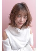 外ハネゆる巻きボブ