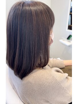 ヘアーデェカラー(hair de KOLOR) 【つくば】ミディアムヘア×ポイント白髪ぼかしハイライト