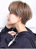 大人可愛い小顔美髪ツヤ髪くすみブラウンマッシュショートA1