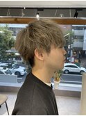 メンズブリーチカラー　グレージュカラー　メンズマッシュ