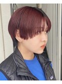 シースルーバングショートボブショートカットマッシュショート