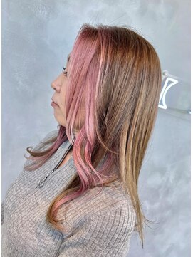 アコ(Aco) ポイントカラー/フェイスフレーミング/ピンク/ペールピンク