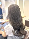 ハイライトカラーアッシュベージュニュアンスカラーロングヘア