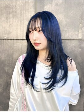 イヴ 原宿(I've) レイヤーカット×ブルーカラー