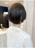 福山人気髪質改善ストレートショートボブ骨格補正美シルエット