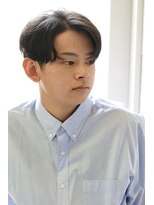 にもう ブルーブラック 韓国センターパート　メンズヘア