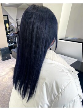 ルルクス ヘアーサロン(LuLux) 学校の実習に向けてハイトーンカラーをブルーブラックに