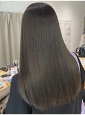ぷつっとサラサラロング◎オリーブグレージュ