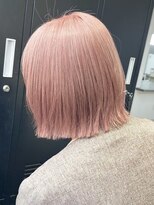 ラック 表参道(LUCK)&nbsp;ライトピンクベージュの切りっぱなしボブ