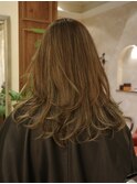 ◆ロングレイヤーカット/ハイライト/透明感アッシュベージュ