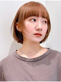 Say.丸みショートミニボブボブレイヤーコーラルオレンジショート
