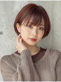 大人小顔×耳掛けショート×愛されアッシュブラウン