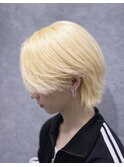 抜きっぱなしブロンド/ブロンド/センターパート/毛流れ
