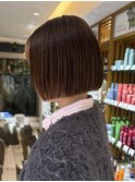 ナチュラルベージュ ストレートボブ/