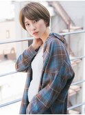 耳掛けシンプルショート/ハンサムショート/丸みショート/小顔