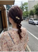 編みおろしヘアスタイル