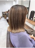 白髪ぼかしにも◎バレイヤージュカラー ビフォアー&アフター