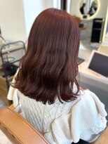 カノエ 福岡香椎店(canoe)&nbsp;ピンクブラウンカラー　透明感　艶カラー　ミディアム　カール