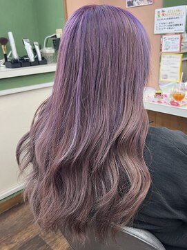 美容室 夢追い人 パープルハイライト