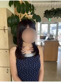 顔まわりレイヤー×ボルドーカラー