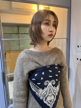 テクネ 天神大名(techne) 天神大名顔周りレイヤーカットミディアムボブタッセルボブパーマ