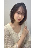 ショートボブ顔周りレイヤーシースルーバング韓国風レイヤー