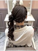 毛先だしお団子サイドポニー