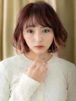 カバーヘア ブリス 志木南口駅前店(COVER HAIR bliss) ピンクメッシュインナーカラー小顔ゆるふわボブ10代20代322Z志木