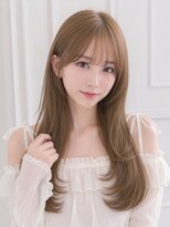 ユーフォリア エヌ 池袋サンシャイン通り店(Euphoria +n)&nbsp;ミルクティーベージュ顔まわりレイヤーカット小顔カット