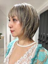 ニュアージュ 表参道 南青山(Nuage’)&nbsp;くびれショートレイヤーウルフボブ表参道ケアブリーチハイライト
