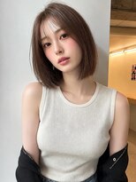 美容室 パルス 静岡鷹匠店(PALS)&nbsp;ミルクティーベージュ/レイヤーボブ/韓国/顔まわりカット