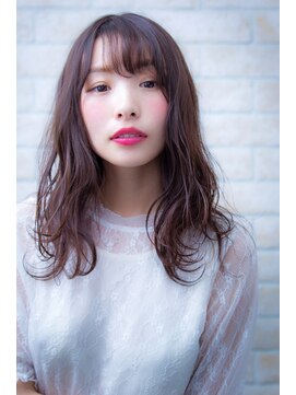 エルデ ナインズ ヘアー スタンド 川口店(elde 9's HAIR STAND) ヴェールウェーブブルージュカラー似合わせウルフベビーバング