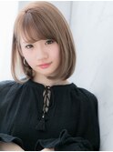 *LOREN*ダブルカラー/透明感/グレージュ/小顔/フレンチボブ