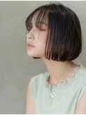 ヌーディカラー/小顔ヘア/大人ボブ／丸みショート／渋谷