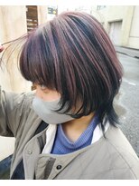 サーティーン(THIRTEEN)&nbsp;HUEglossでアンブレラカラー×ウルフヘア【30代】