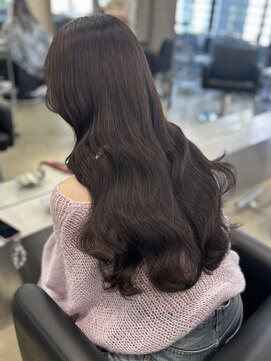 ペレ 栄店(PELE) デザインカラー/レイヤーカット/ウェットヘア/オリーブベージュ