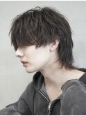 心斎橋シャドウパーマメンズマッシュウルフカット波巻きパーマ