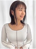 束感たっぷり切りっぱなしボブ