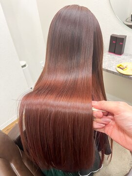 ムクヘアー(muk hair) 髪質改善×ピンクラベンダーグロスカラー