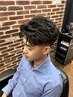 men'sカット+ナチュラルパ-マ+4stepトリ-トメント+眉毛+シェ-ビング(75分)